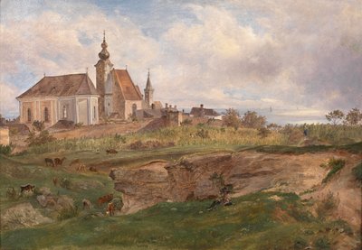 Vista de la iglesia de pescadores en Rust am Neusiedlersee de Friedrich Loos